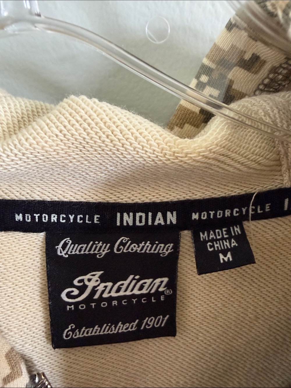 Indian Motorcycle Jacket Hoodie with Camo Trim - Picture 2 of 9